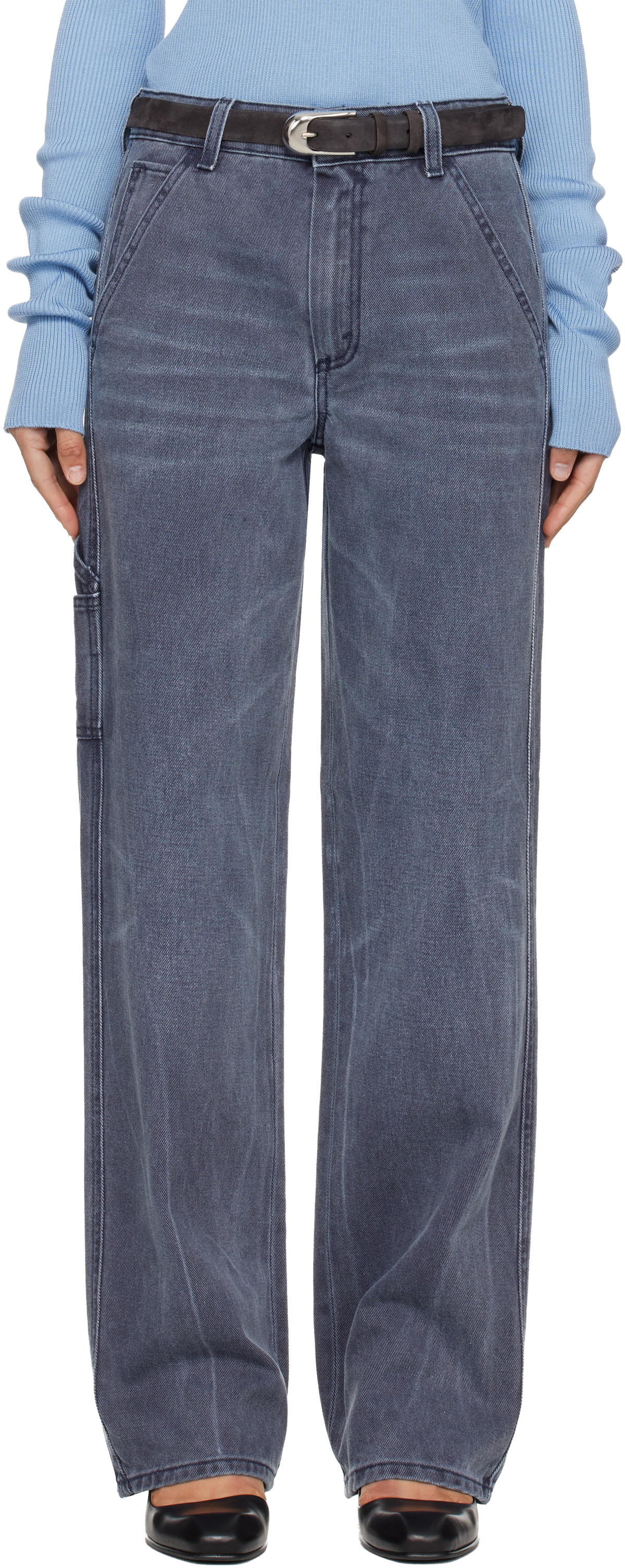 6397 Navy Long Painter Jeans