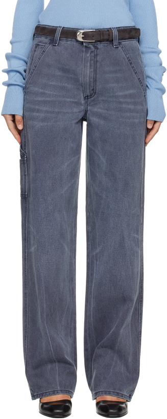 Photo: 6397 Navy Long Painter Jeans