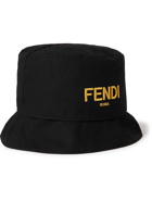 FENDI - Logo-Embroidered Cotton-Twill Bucket Hat - Black