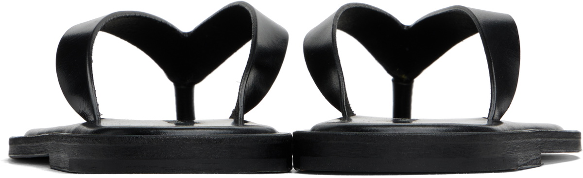 AURALEE Black Leather Tong Flip-Flops