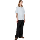 vowels Blue Short Sleeve Pique Polo