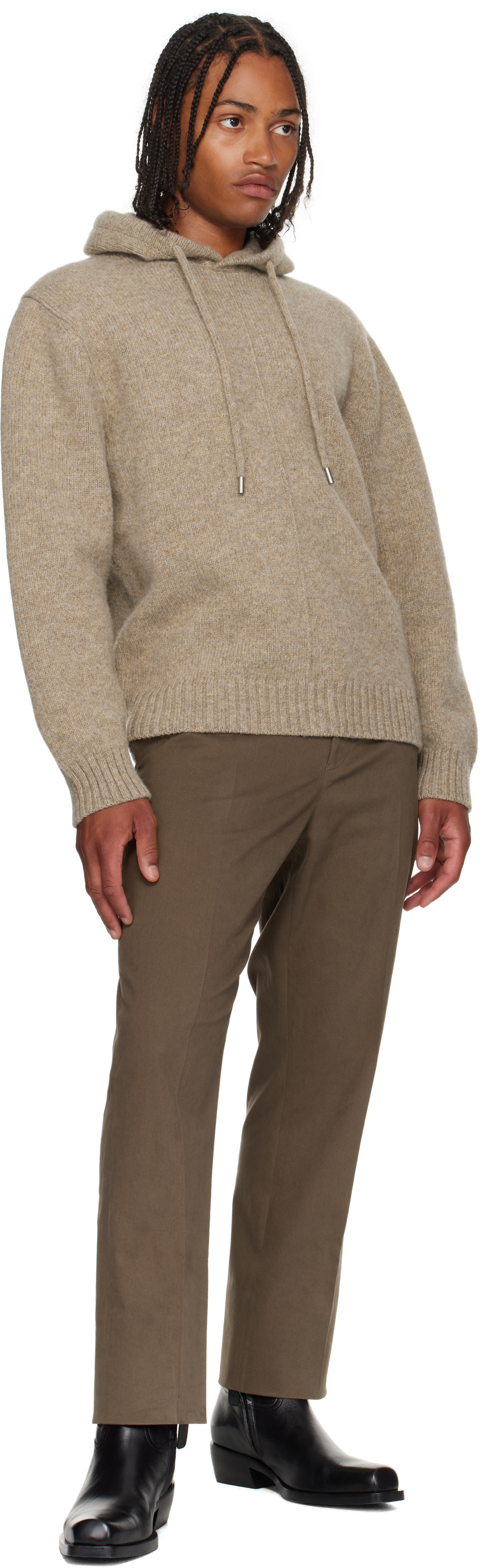 Ferragamo Beige Knit Hoodie