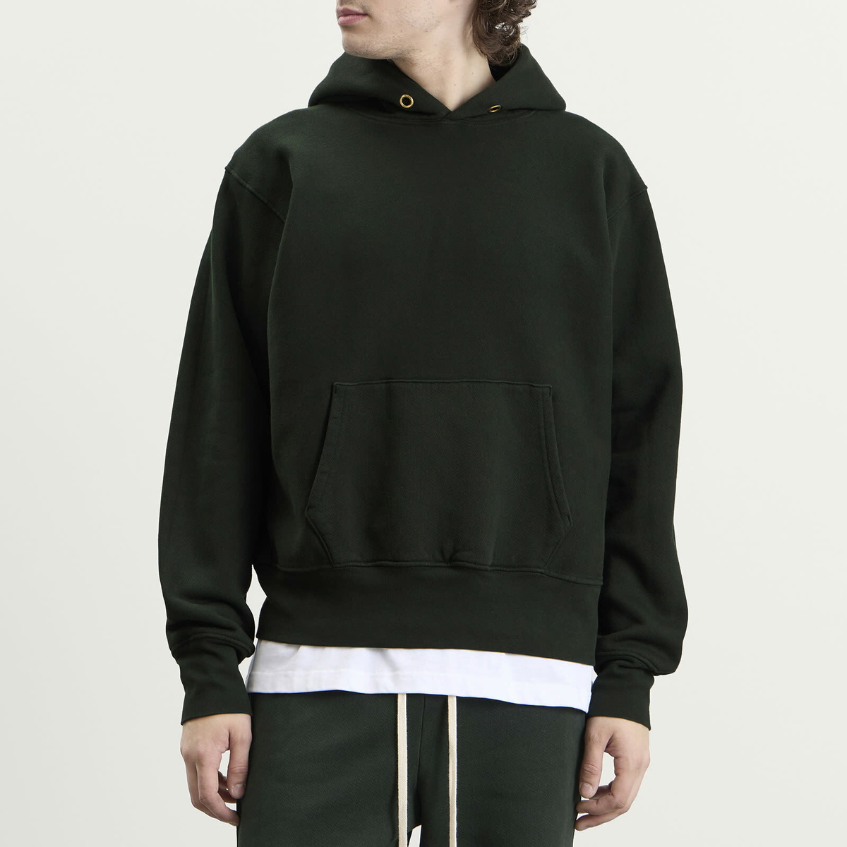 Les Tien Men's Heavyweight Hoodie in Pine