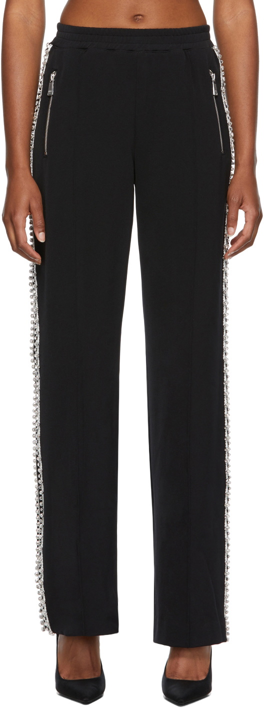 AREA Black Contrast Stripe Wide-Leg Trousers AREA