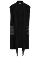 Herno Fringed Panelled Wool-blend Gilet Black