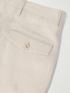 Lardini - Aramis Straight-Leg Pleated Linen-Twill Bermuda Shorts - Neutrals