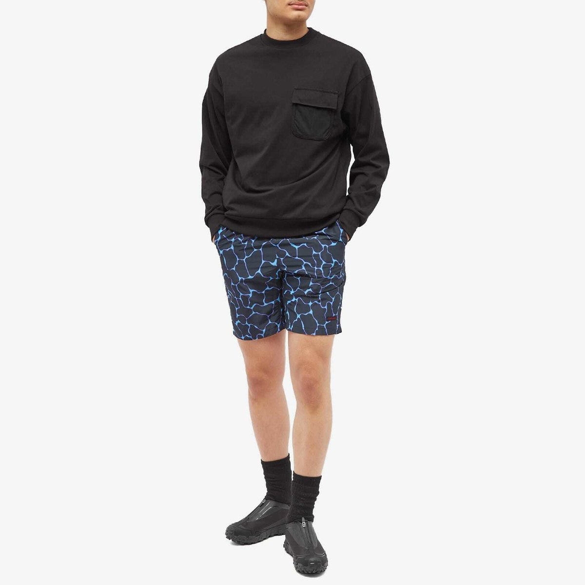 Gramicci Men's Shell Packable Short in Ripple Navy Gramicci