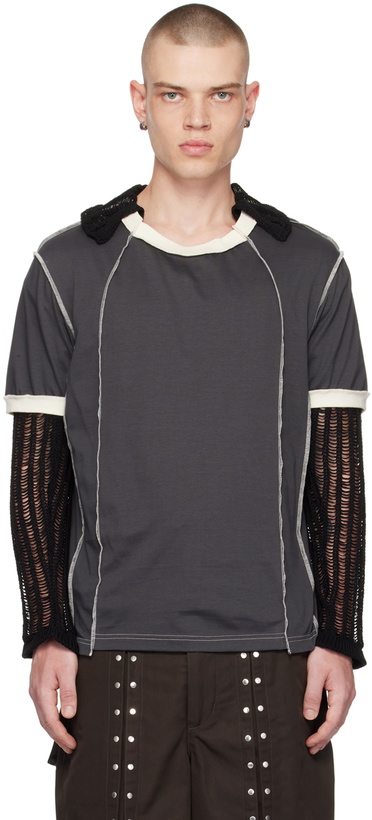 Photo: NVRFRGT Gray Crewneck T-Shirt