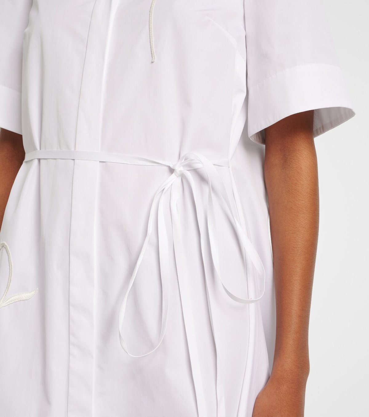 Erdem Embroidered cotton poplin shirt dress