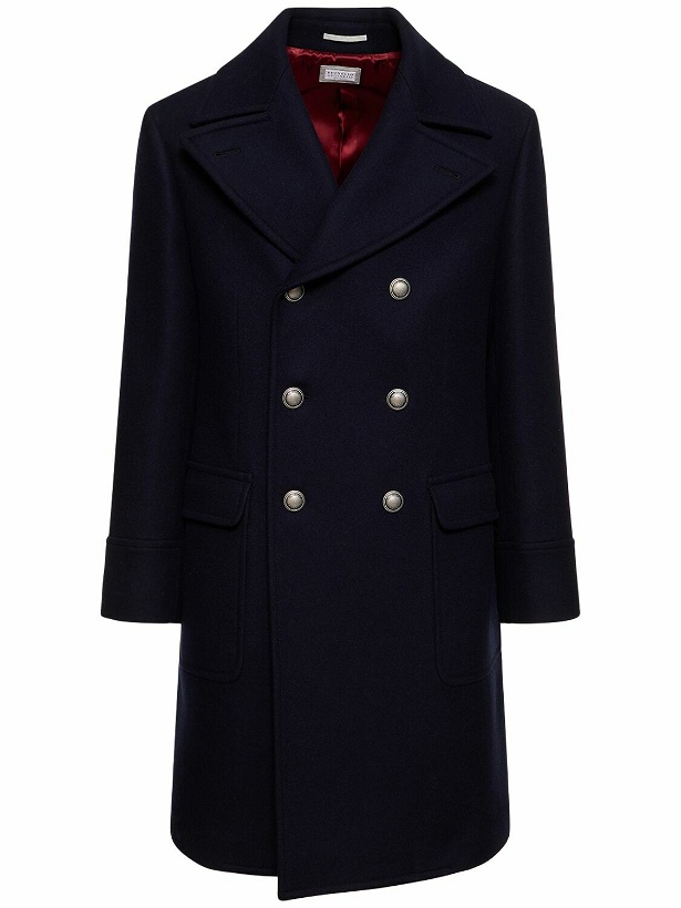Photo: BRUNELLO CUCINELLI - Double Breasted Wool & Cashmere Coat