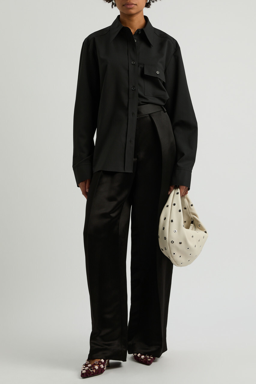 Khaite Yatty Wool Shirt Black