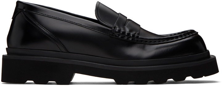 Photo: Dolce & Gabbana Black Brushed Loafers