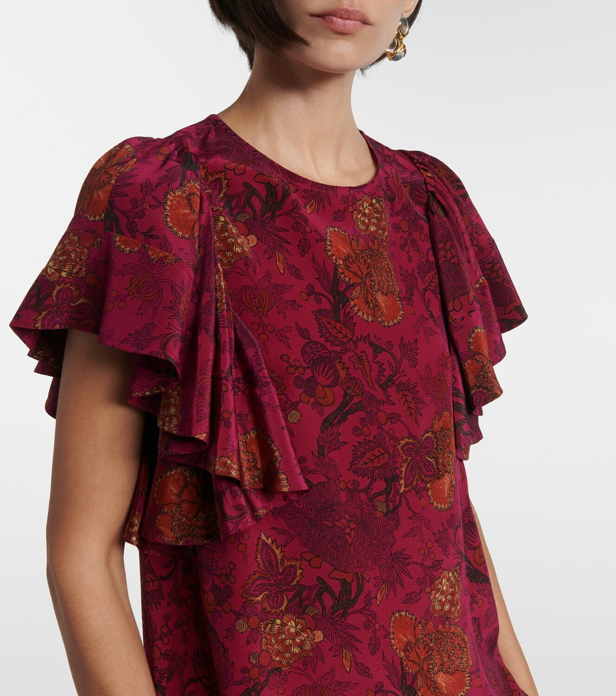 Ulla Johnson Lena floral silk crêpe de chine top