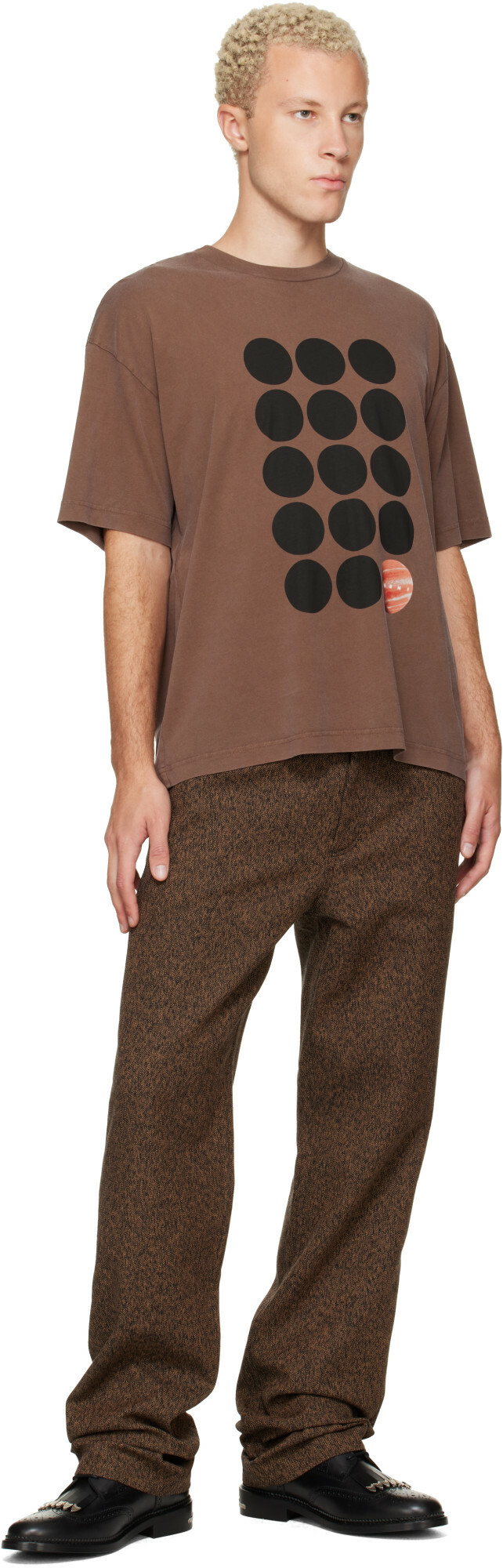 Marni Brown Printed-Logo T-shirt
