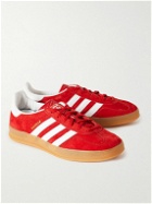 adidas Originals - Gazelle Indoor Leather-Trimmed Suede Sneakers - Red