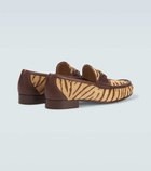 Valentino Garavani VLogo zebra-print calf hair loafers