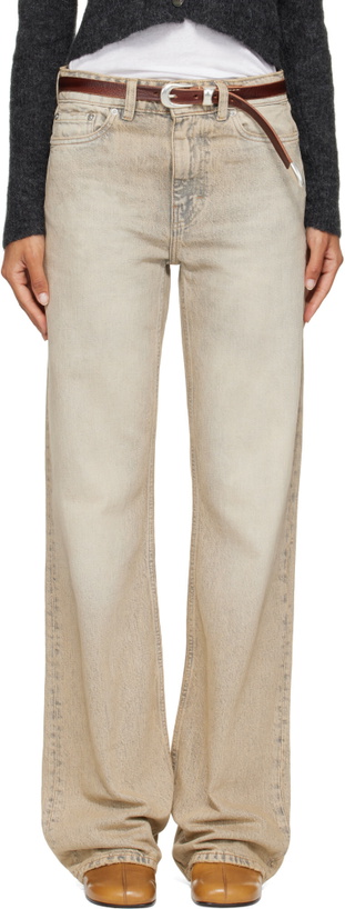 Photo: OUR LEGACY Beige Boot Cut Jeans