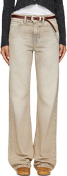 OUR LEGACY Beige Boot Cut Jeans