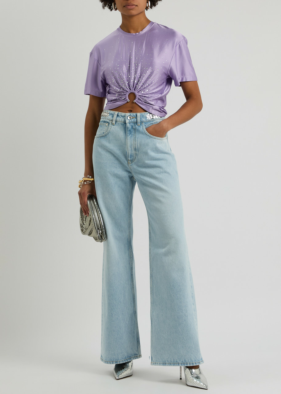Rabanne Chain-embellished Straight-leg Jeans Denim Paco Rabanne