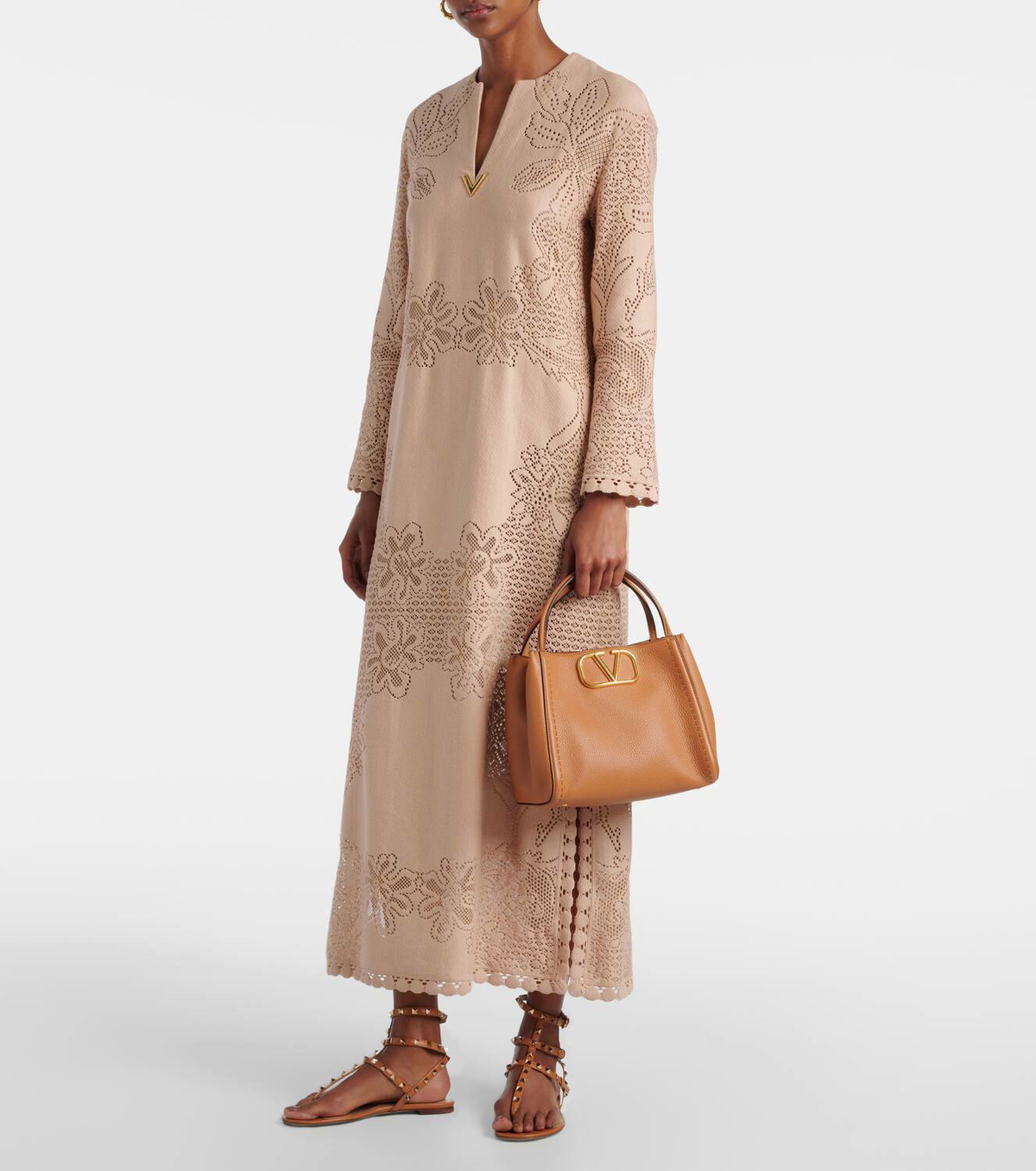 トートバッグ VALENTINO GARAVANI Camel Leather Medium Alltime Handbag Valentino Garavani Camel Leather Medium Alltime Handbag