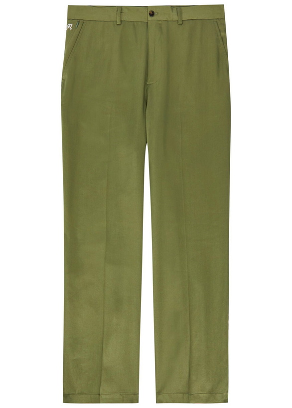 Photo: Malbon La Perla Straight-leg Tencel-twill Trousers Olive