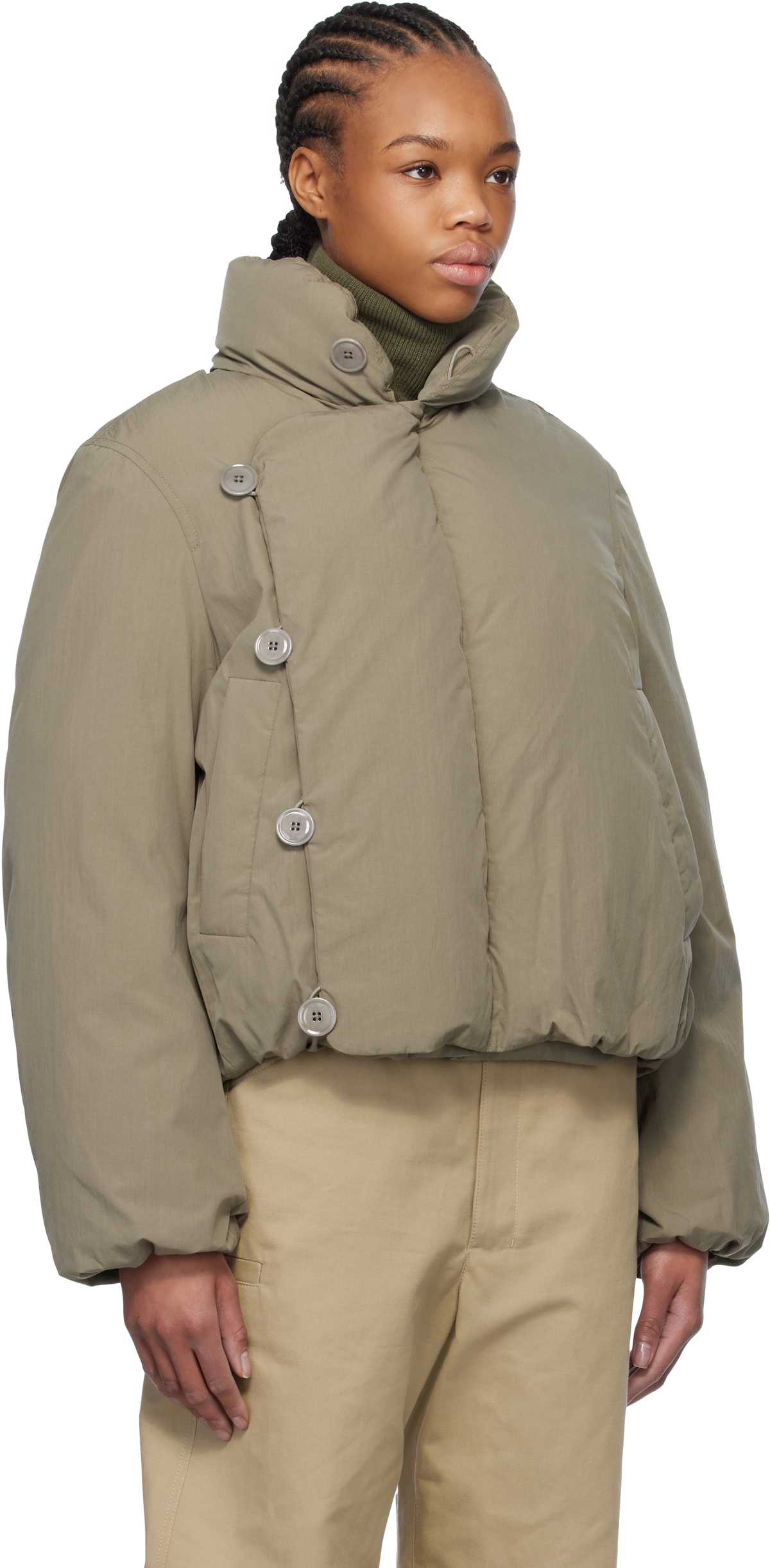 Lemaire トープジャケット LEMAIRE Taupe Short Puffer Down Jacket Lemaire