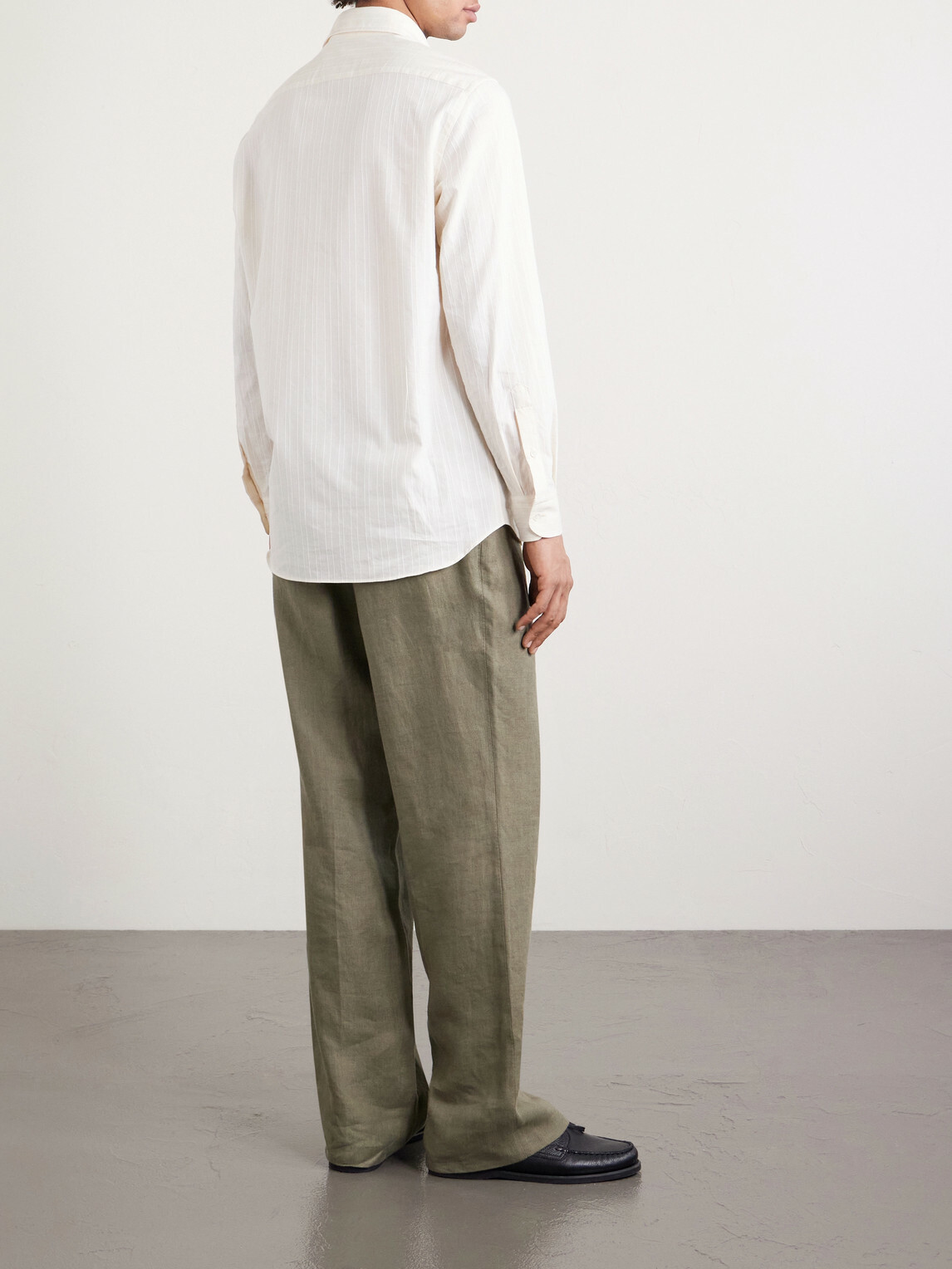 Lardini - Striped Cotton-Poplin Shirt - Neutrals