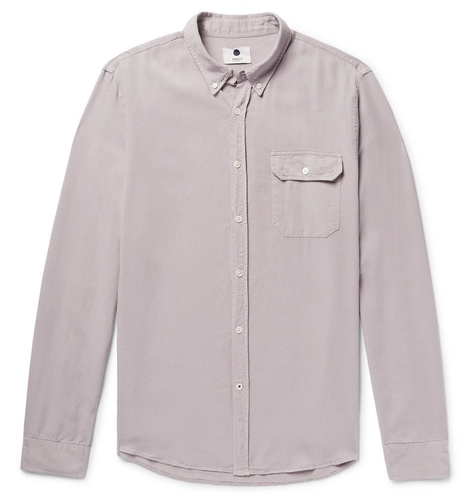 lay off boxing Example NN07 - Liam Button-Down Collar Lyocell and Linen-Blend Twill Shirt - Men -  Lavender NN07