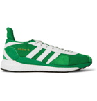 adidas Consortium - Human Made Tokio Solar Leather-Trimmed Mesh and Suede Sneakers - Green