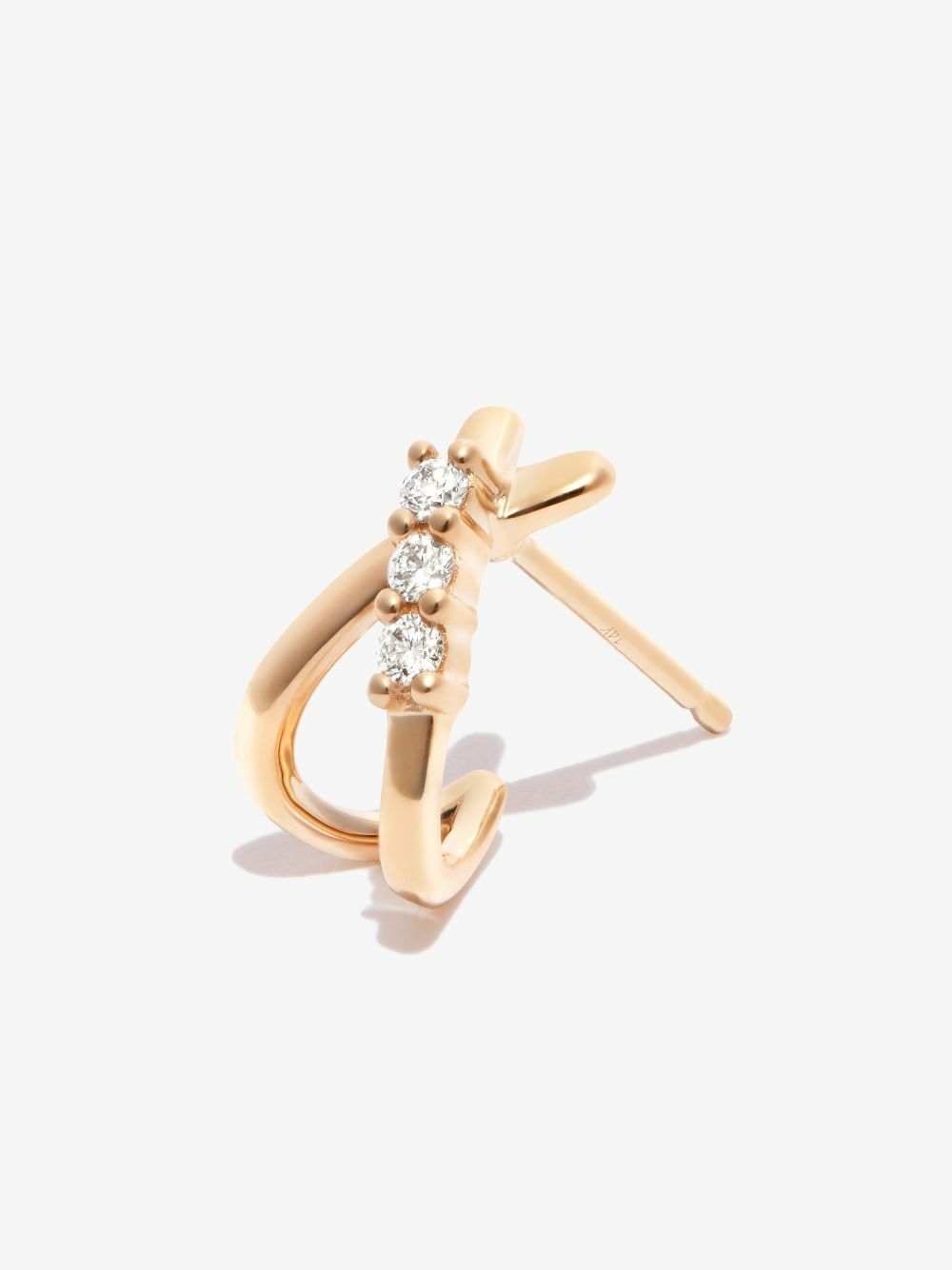 Dana Rebecca Designs 14K Yellow Gold Ava Bea X Diamond Huggie Earrings ...