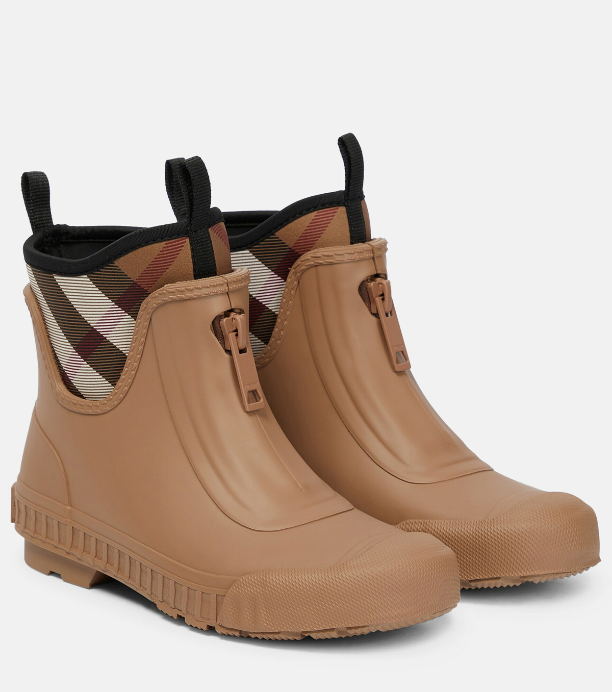 Burberry Vintage Check Canvas & Rubber Rain Boot in Brown
