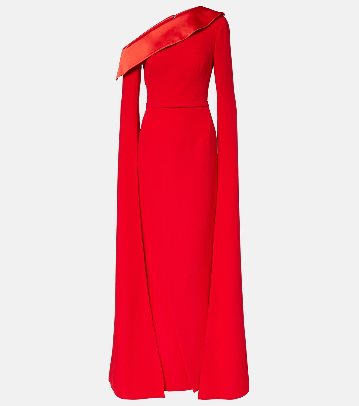 Safiyaa Rinoa caped crépe gown
