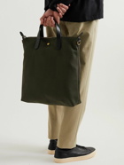 Mismo - Leather-Trimmed Checked Canvas-Jacquard Tote Bag