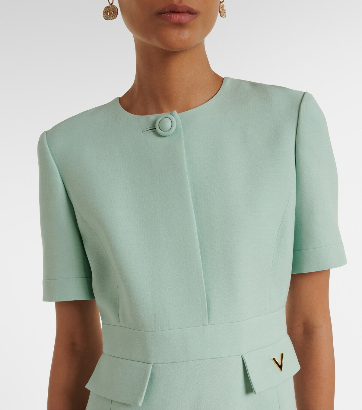Valentino Crepe Couture VGold midi dress