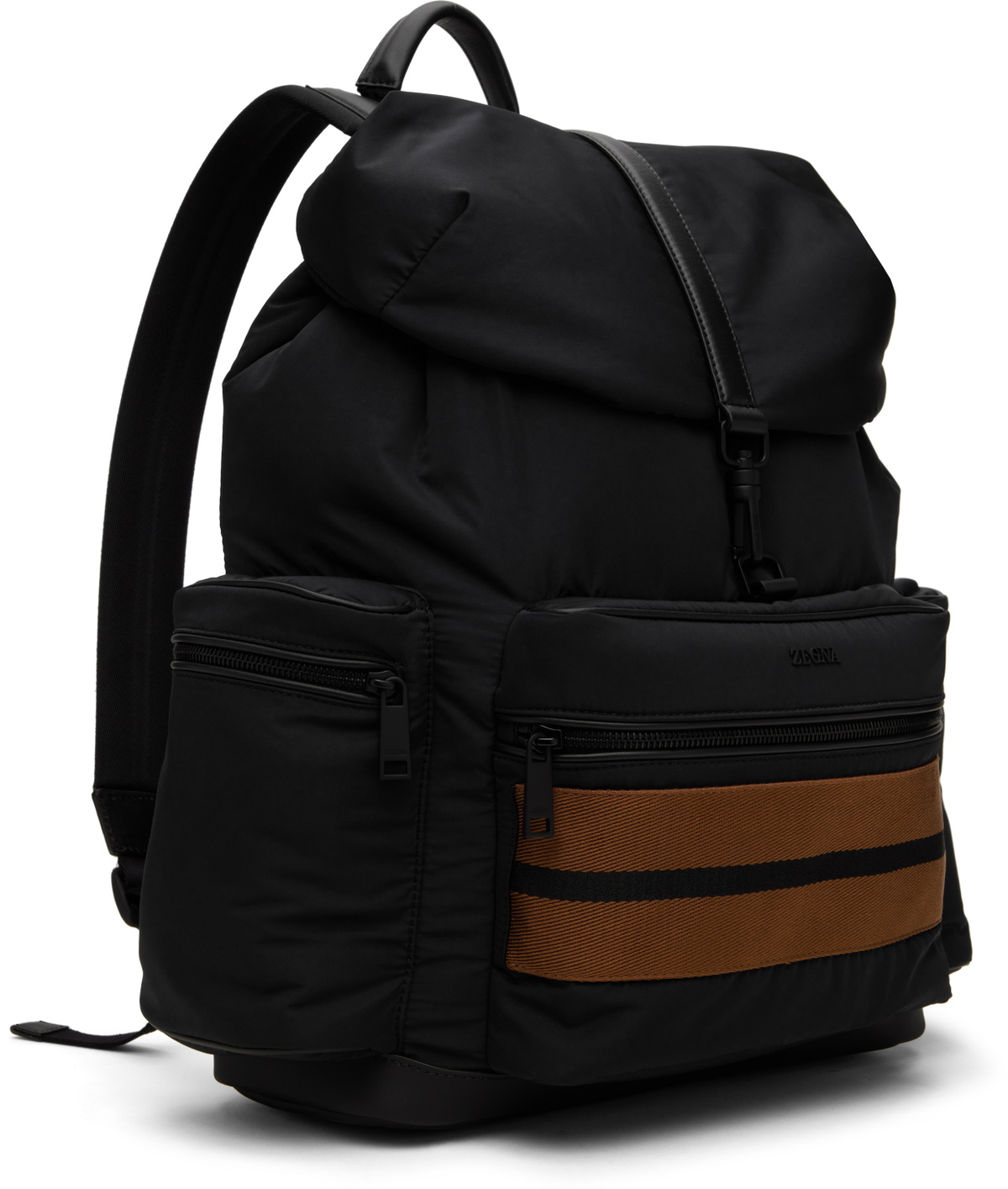 ZEGNA Black Technical Fabric Special Backpack