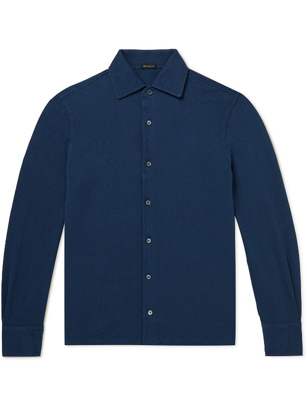 Photo: Rubinacci - Slim-Fit Cotton-Piqué Polo Shirt - Blue