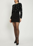 Alice + Olivia Dollie Embellished Stretch-wool Cardigan Black
