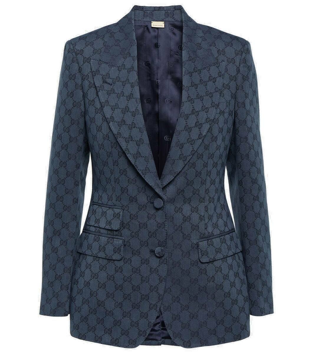 Gucci GG linen and cotton jacquard blazer Gucci