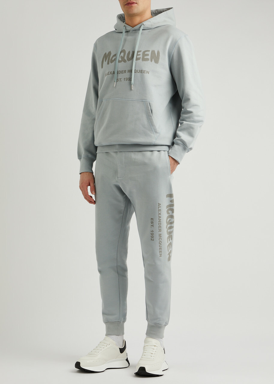 Alexander Mcqueen Logo-print Cotton Sweatpants Grey