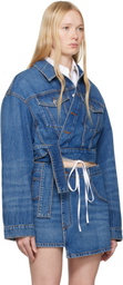 Alexander Wang Blue Regen Cotton Wrapped Denim Jacket