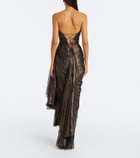 Maria Lucia Hohan Heidi metallic silk corset gown