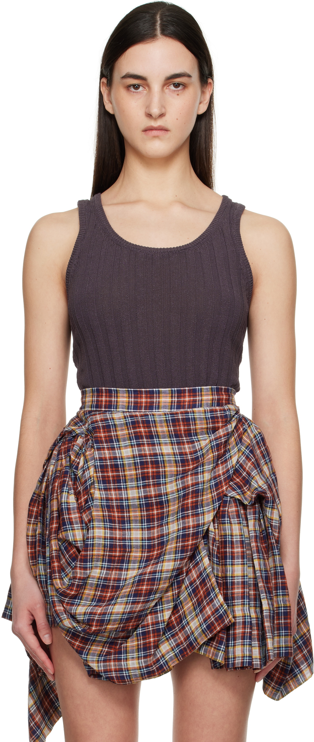 Acne Studios Purple Rib-Knit Tank Top