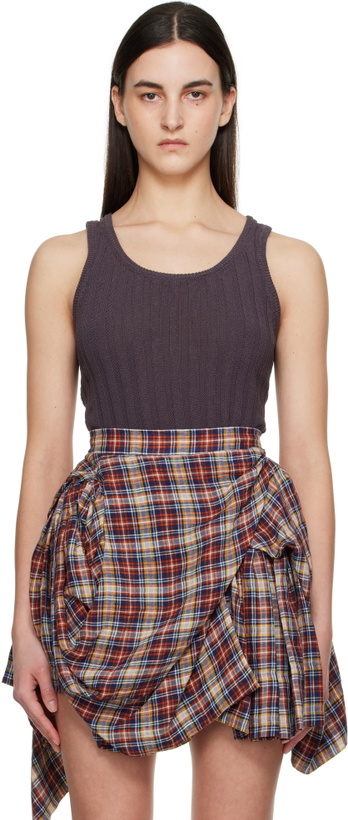 Photo: Acne Studios Purple Rib-Knit Tank Top