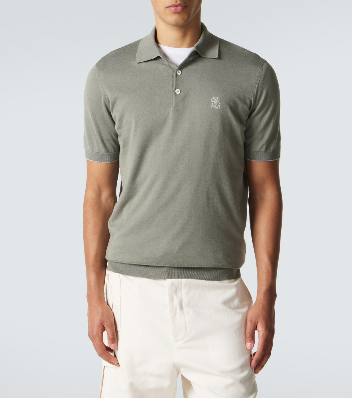 Brunello Cucinelli Logo cotton piqué polo shirt