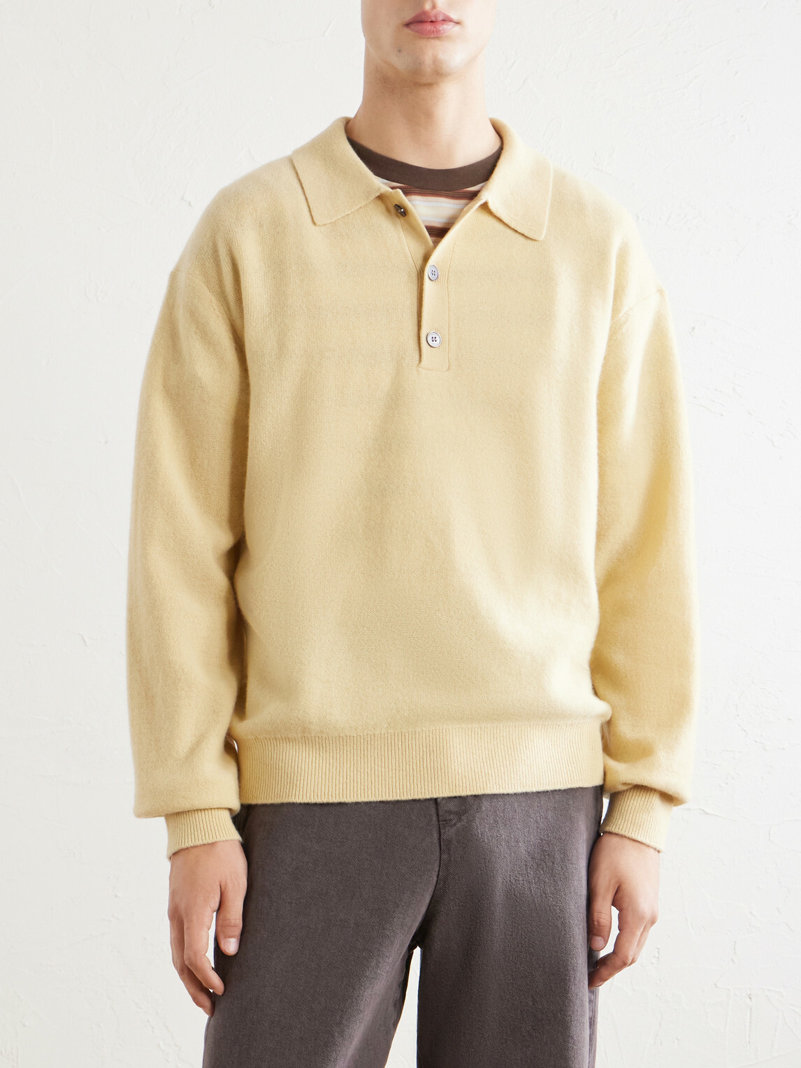 FRAME - Wool Polo Sweater - Yellow