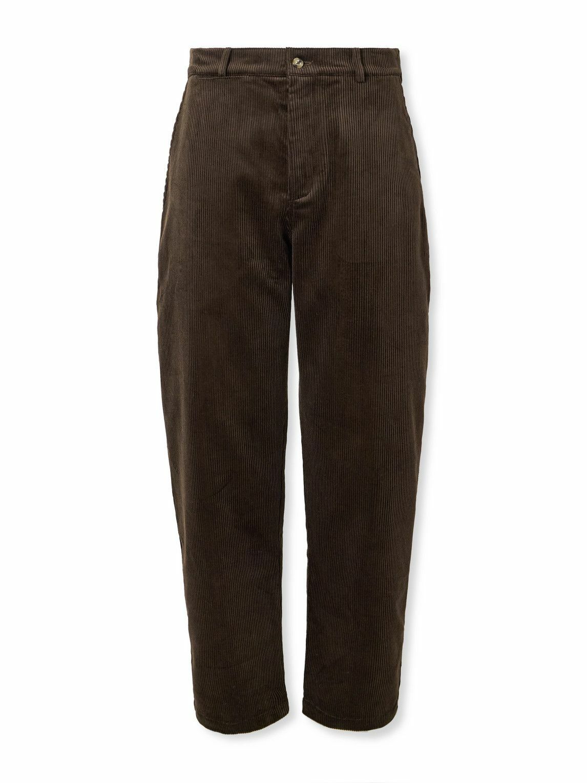 De Bonne Facture - Balloon Tapered Cotton-Corduroy Suit Trousers - Brown
