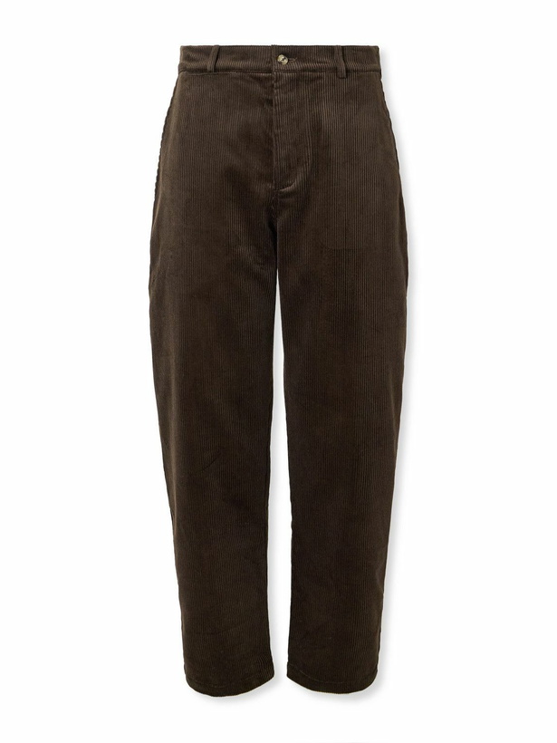 Photo: De Bonne Facture - Balloon Tapered Cotton-Corduroy Suit Trousers - Brown