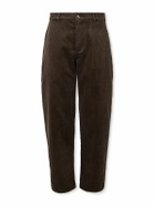 De Bonne Facture - Balloon Tapered Cotton-Corduroy Suit Trousers - Brown