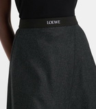 Loewe Asymmetric wool and cashmere midi skirt