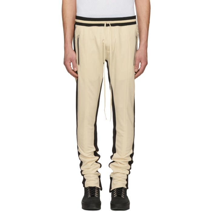 Photo: Fear of God SSENSE Exclusive Off-White Double Stripe Track Pants